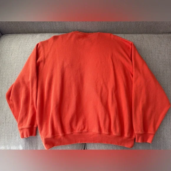 Vintage Faconnable Mens Sweater Long Sleeve 100% Cotton Rust Color 2XL - Picture 7 of 7